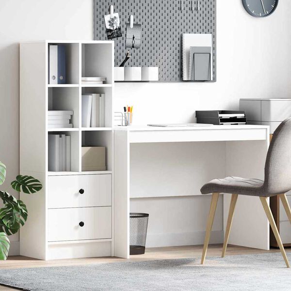 vidaXL Bureau avec tiroir 2 pcs Blanc