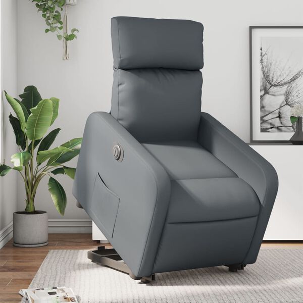 vidaXL Fauteuil inclinable &eacute;lectrique gris similicuir