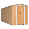 vidaXL Abri de jardin Marron clair 192x523x223 cm M&eacute;tal galvanis&eacute;