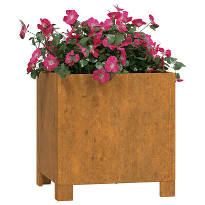 vidaXL Jardinières avec pieds 2 pcs Rouillé 32x30x33 cm Acier corten