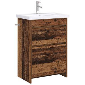 vidaXL Ensemble de mobilier de salle de bain Bois ancien