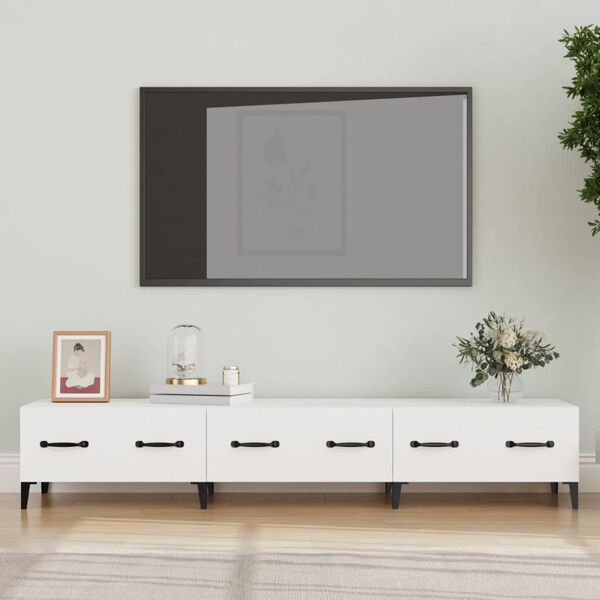 vidaXL Meuble TV Blanc 150x34,5x30 cm Bois d'ing&eacute;nierie