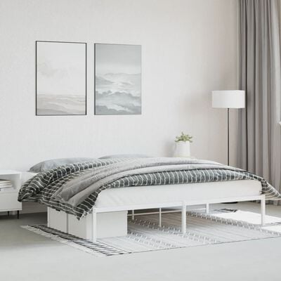 vidaXL Cadre de lit métal sans matelas blanc 200x200 cm