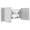 vidaXL Armoire de salle de bain à miroir LED Gris béton Acrylique