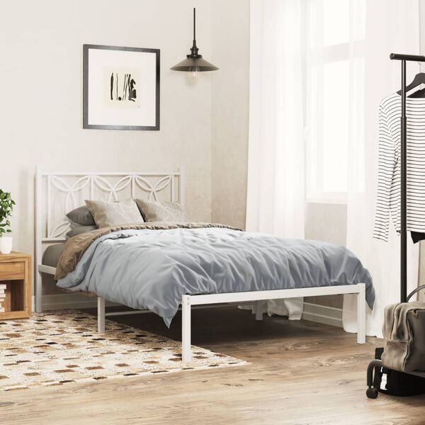 vidaXL T&ecirc;te de lit de remplacement m&eacute;tal blanc 100 cm