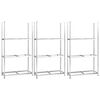 vidaXL Porte-pneus &agrave; 3 niveaux 3 pcs Argent&eacute; 110x40x200 cm Acier