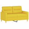 vidaXL Canap&eacute; 2 places avec oreillers jaune clair 120 cm tissu