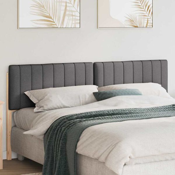 vidaXL T&ecirc;te de lit capitonn&eacute;e Brun et gris fonc&eacute; 180 cm Pin massif