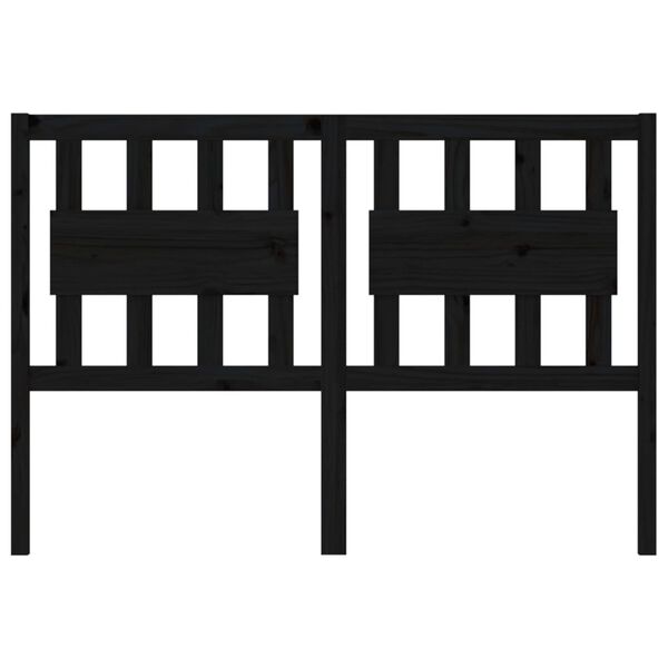vidaXL T&ecirc;te de lit Noir 140,5x4x100 cm Bois massif de pin