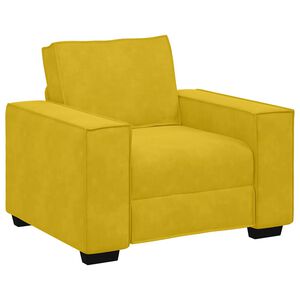 vidaXL Fauteuil canap&eacute; jaune 100x78x84 cm velours
