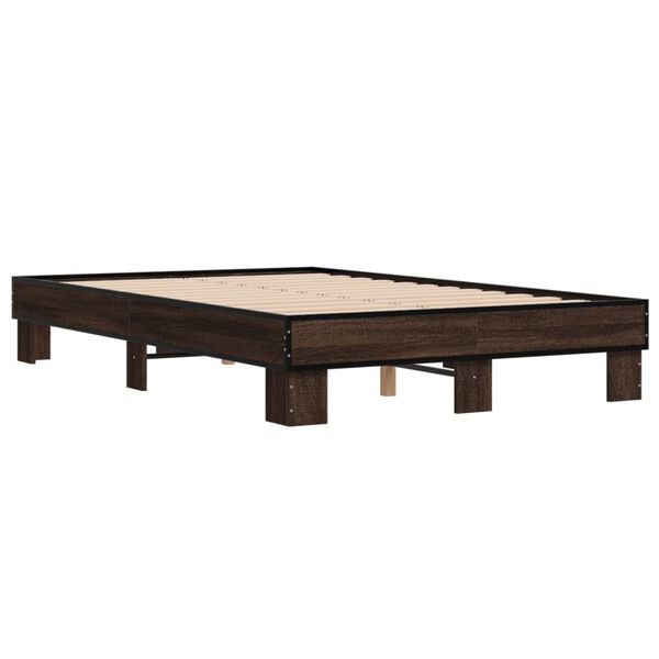 vidaXL Cadre de lit sans matelas ch&ecirc;ne marron 140x190 cm