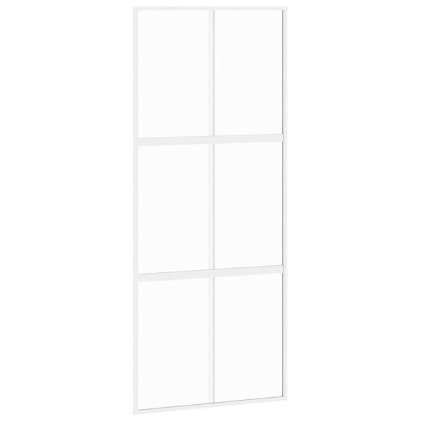 vidaXL Porte coulissante blanc 90x205 cm verre tremp&eacute; aluminium