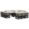 vidaXL Ensemble de canap&eacute; de jardin 13 pc Noir polyrotin