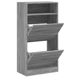 vidaXL Armoire &agrave; chaussures Sonoma gris 60x34x116 cm Bois d'ing&eacute;nierie