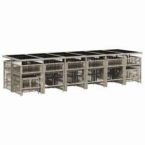 vidaXL Ensemble &agrave; manger de jardin et coussins 17 pcs gris clair rotin