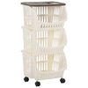 vidaXL Chariot de cuisine Blanc et taupe