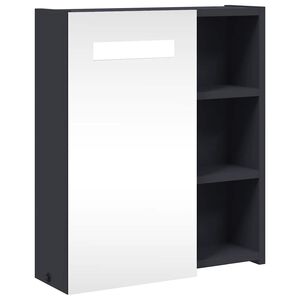 vidaXL Armoire de salle de bain &agrave; miroir avec LED gris 45x13x52 cm