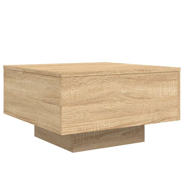 vidaXL Table basse avec lumières LED chêne sonoma 55x55x31 cm