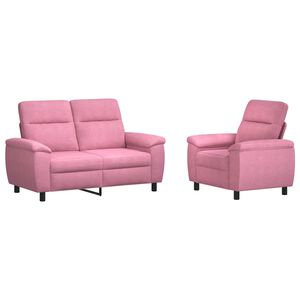 vidaXL Ensemble de Canap&eacute;s 2 pcs Rose Tissu