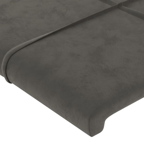 vidaXL T&ecirc;te de lit Gris fonc&eacute; 100x5x118/128 cm Velours