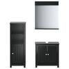 vidaXL Meubles de salle de bain 3 pcs BERG noir bois de pin massif