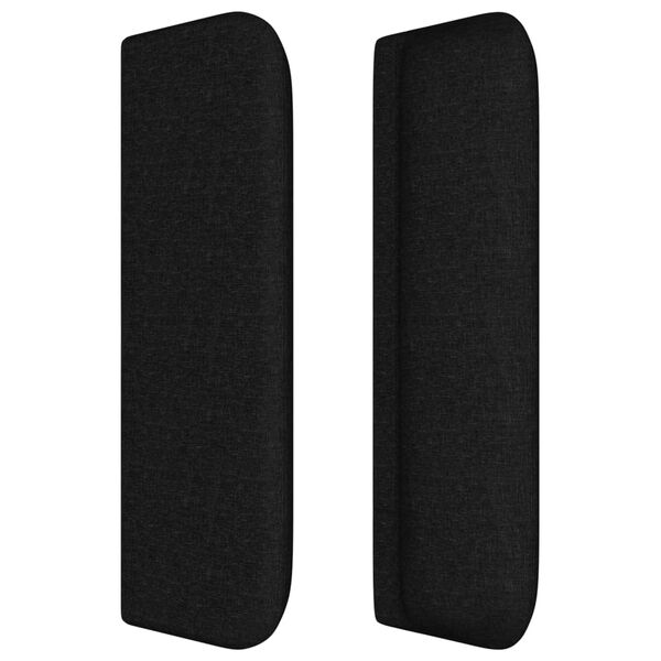 vidaXL T&ecirc;te de lit avec oreilles Noir 83x16x78/88 cm Tissu