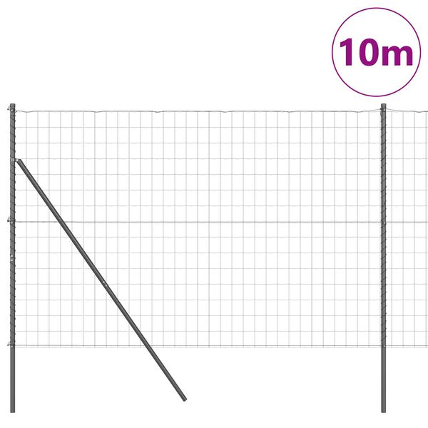 vidaXL Cl&ocirc;ture avec poteau Gris 1,5 x 10 m Acier et PVC