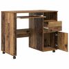 vidaXL Bureau avec roues Bois Ancien 91 x 50 x 77 cm Bois d'ing&eacute;nierie