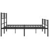 vidaXL Cadre de lit m&eacute;tal sans matelas avec pied de lit noir 140x190cm