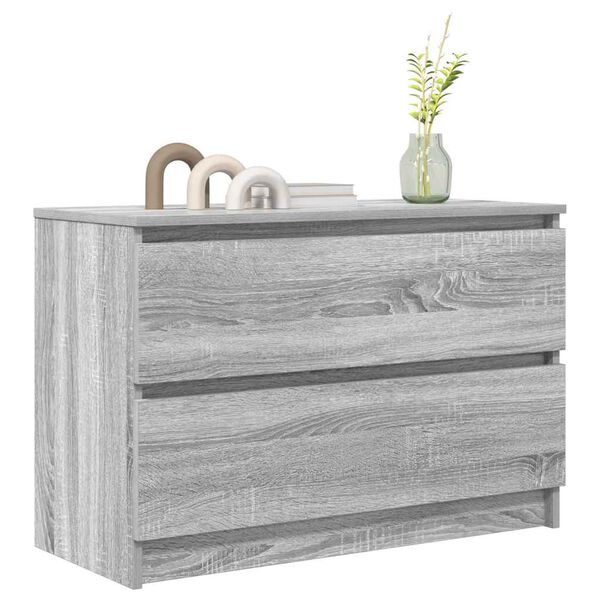 vidaXL Meuble TV sonoma gris 80x35x54 cm bois d'ing&eacute;nierie