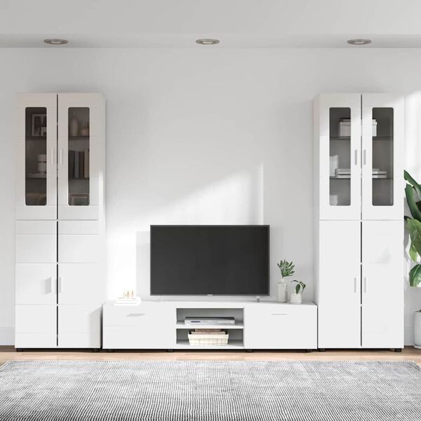 vidaXL Ensemble meuble TV avec tiroir Blanc Bois d'ing&eacute;nierie
