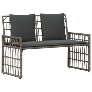 vidaXL Banc ext&eacute;rieur 2 -Seater 116 x 55 x 82 cm Acier et Rattan Poly