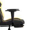 vidaXL Chaise de jeu avec repose-pied Noir et doré Similicuir