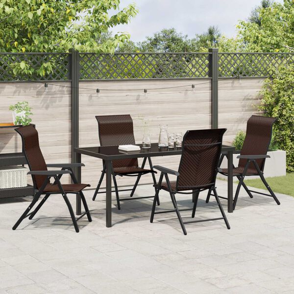 vidaXL Ensemble de salle &agrave; manger pour jardin 5 pcs Marron