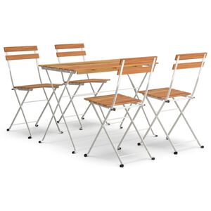 vidaXL Ensemble de bistro pliable 5 pcs Bois d'acacia solide et acier
