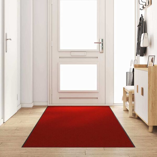 vidaXL Tapis d'entr&eacute;e Rouge et Noir 120 x 350 cm Polyamide et PVC