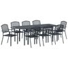 vidaXL Ensemble de salle &agrave; manger pour jardin 9 pc Anthracite Acier