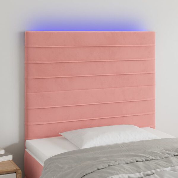 vidaXL T&ecirc;te de lit &agrave; LED Rose 100x5x118/128 cm Velours