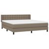 vidaXL Sommier &agrave; lattes de lit avec matelas Taupe 180x200 cm Tissu