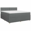 vidaXL Lit boxspring avec matelas Gris fonc&eacute; 140 x 200 cm Tissu
