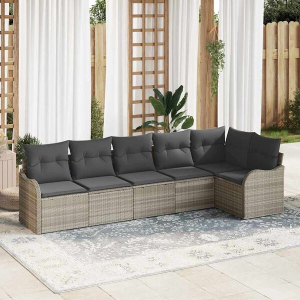 vidaXL Ensemble de canap&eacute; de jardin Gris clair polyrotin