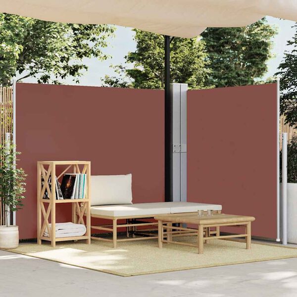 vidaXL Auvent lat&eacute;ral r&eacute;tractable de patio 170x1200 cm Marron