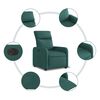 vidaXL Fauteuil inclinable &eacute;lectrique Vert fonc&eacute; Tissu