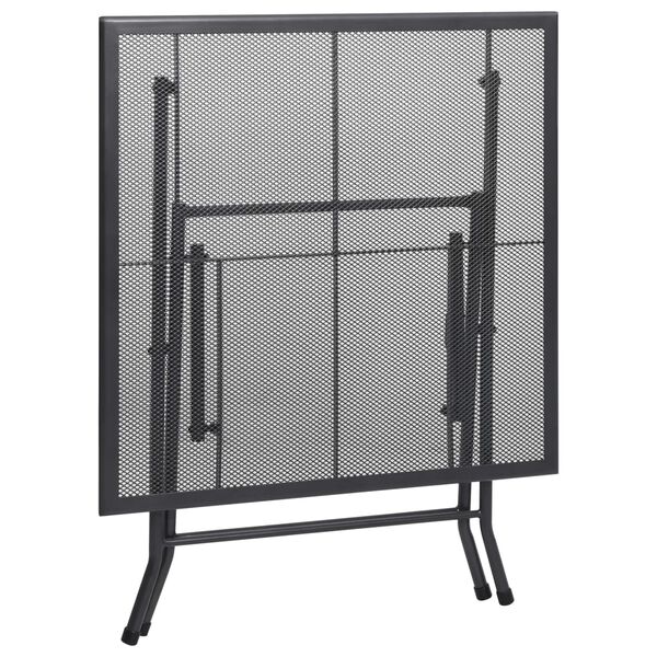 vidaXL Table pliable en maille 80x80x72 cm Acier Anthracite