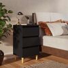 vidaXL Table de chevet avec pieds en bois noir 40x35x69 cm
