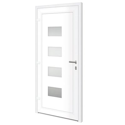 vidaXL Porte d'entrée Blanc 100x210 cm Aluminium et PVC