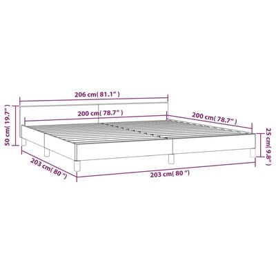 vidaXL Cadre de lit sans matelas gris clair 200x200 cm tissu