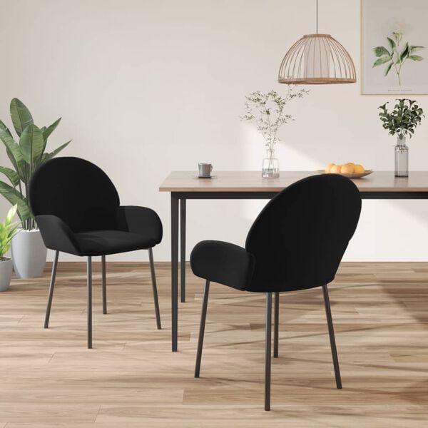 vidaXL Chaises &agrave; manger lot de 2 noir velours