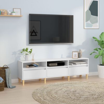 vidaXL Meuble TV blanc 150x30x44,5 cm bois d'ingénierie