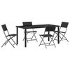 vidaXL Ensemble de salle &agrave; manger pour jardin 5 pc Noir